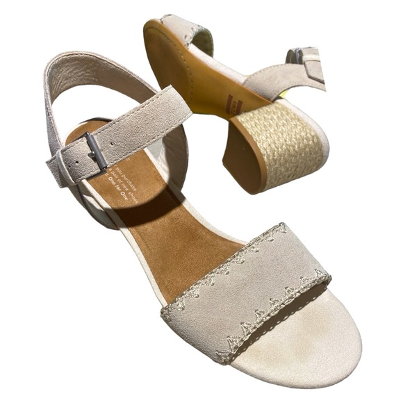 NWT - TOMS | Rosa Slingback Sandals | Birch Suede | Size 9 - Picture 2 of 10